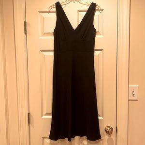 J crew black silk A-line dress